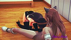 Violette dominates with intense blowjob in 3D hentai