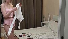 depraved angel eva barbie gives blowjob in thigh-highs