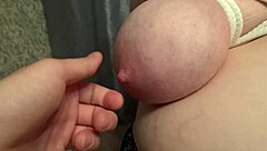 Busty slavegirl, are you sucking your master's cock with tied tits?