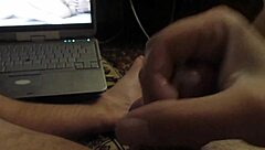 Watch this man masturbate his dick and cum in slow motion!