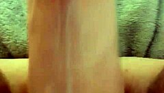 She masturbates with dildo for her man.