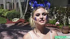 Aria Banks Deepthroats Big Cock For Cumshot