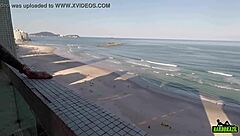 Elisa sanches performs on guarujá balcony with big tits