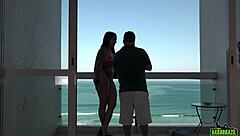 Elisa sanches performs on guarujá balcony with big tits