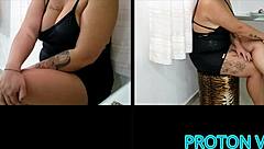 brazilian hot wife records porn in shower with us, part 1