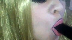 Courtney69 plays with dildo on her big tits