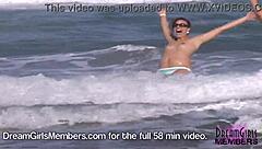 college coeds strip nude on a sunny texas beach