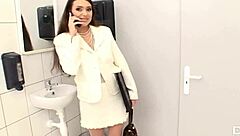 nataly brown takes a coffee break to relax at the glory hole.