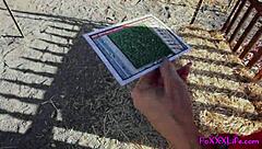 Blond Babe Squirts During Anal in Corn Maze