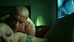 Wife lovingly sucks and fucks her husband's big cock in bedroom