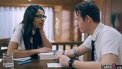 stepsiblings tag team innocent virgin with blowjobs