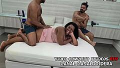 Large 20yo Brazilian black woman gets doggystyle fucked by stepbrothers