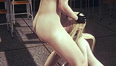 Uncensored Hentai 3D - Sexy Elf Engages In Blowjob And Creampie In Classroom Part 1 - Japanese Asian Manga Anime Film Game Porn