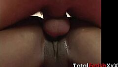 Gently Fine Black Babe With Small Tits Gets Facial In Interracial