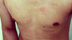 Uncut Soloboy Jerks Hairy Cock in Shower for Big Load