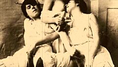 Intense vintage threesome in victorian gentleman's erotic confessions