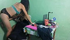 Perverted Stepmom Teaches Stepdaughter to Suck Cock Then They Get Fucked Together and Covered in Cum