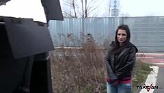 Intense Dude Convinces Squirting Babe To Fuck In Driving Van