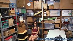 slutty teen 18+ thief caught and pounded by mall cop