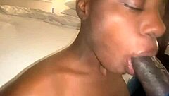 Ebony Whore's Seductive BBC Blowjob in Homemade Scene