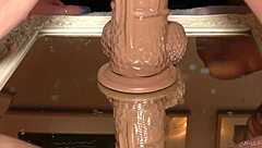 i stretch my milf pussy with a giant dildo until i squirt