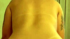 Brunette babe makes video call to friend and has fun live