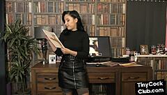 Femdom Babe In Leather Gives Dirty Talk Session To Small Dick Amateur