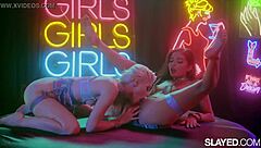 Slayed luscious ladies EMILY & CHARLOTTE LAP each other up