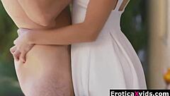 Sexy Adorable Brunette Babe in Couple Gets Passionate Doggystyle Fucking Bent Over Outdoors