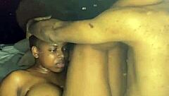 Thick ebony enjoys an intense homemade session