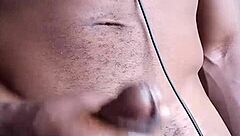 Stroking bbc cum ends up on the floor