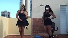 session of foot worship and female domination