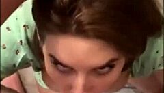 Chloe Lamb receives blowjob and tit play on kitchen countertop before missionary fucking