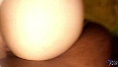 horny blonde bounces on big black cock in doggystyle