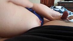 This wife with big boobs rides and gets cumshot inside her.