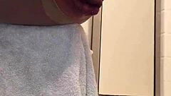 Guy pounds his ass with a huge dildo until he squirts. Intense anal masturbation in the shower.