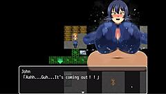 in shipwrecked spaceship todoroki, john cums twice between brunette's giant tits in latex