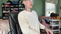 Tall Hairless MILF Twerking On Webcam With Tattoos.