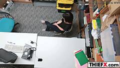 Stiff Case with Teen 18+ Thief Penelope Reed Punished in Garage