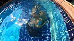 Morena natzinha rides in usa pool, contrasting sexy assfucking with gay pornstar mr matusalem.