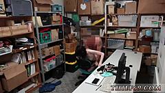 Hot police girl got caught red-handed by the store associate.