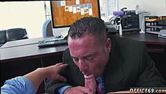 guy with huge cock gets blowjob and cums first time