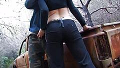 outdoor assfuck with the black-haired slut 😈