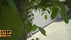 stepsis babe gets ass fucked hard in trio