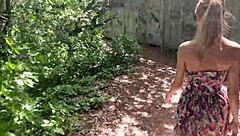 Cute Skinny Girl Gives Deep Blowjob On The Street POV! Cumshot On Tits Close Up!