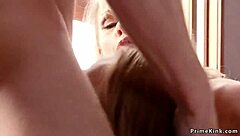 butler says, give that ass to mouth to the milf and sub, choking and gagging hard