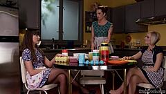 three lesbian housewifes anal fuck!