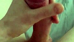 The guy finally releases his cum in a powerful cumshot that she eagerly awaits
