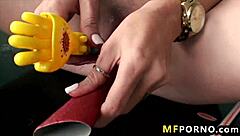 Huge tit babe emmanuelle london masturbates with dildo