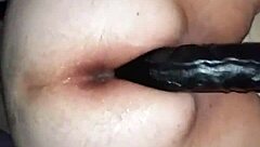 Big ass amateur bbw riding big black dildo